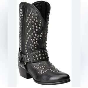 Ariat Genuine Leather Studded Cowgirl Moto Boots